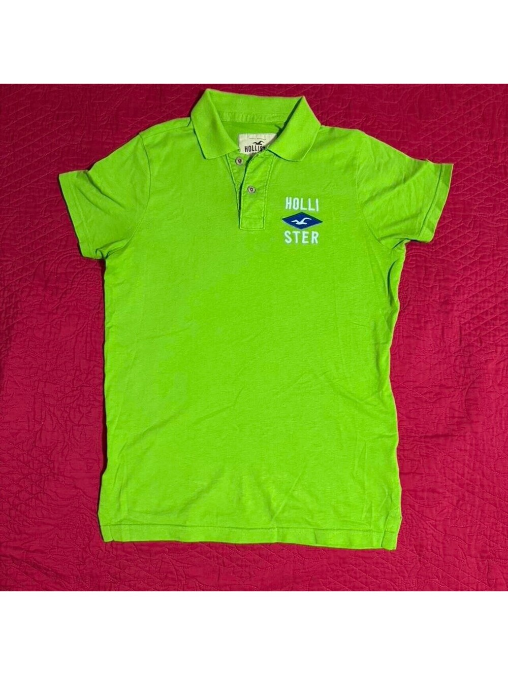 Hollister green short sleeve polo shirt